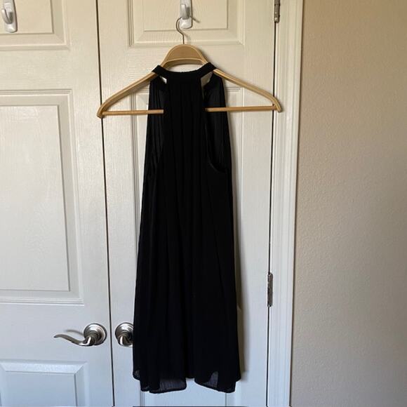 THML Black Halter Dress Embroidered Tassels Lined Boho Hippie Women's XS - Picture 2 of 9